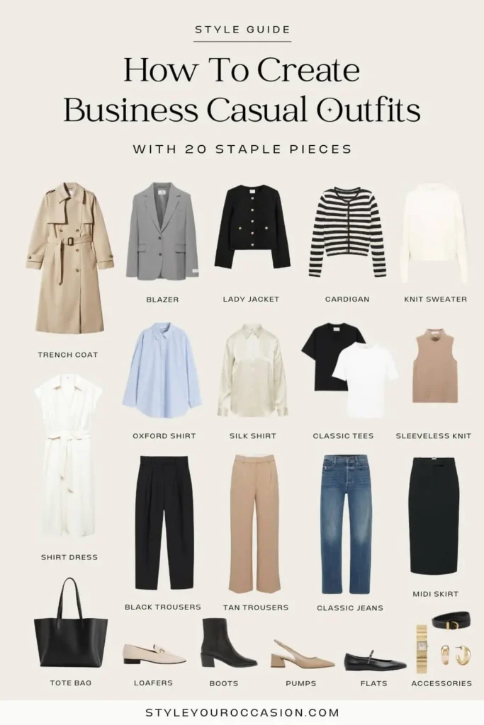 Accessory styling diagram demonstrating how to elevate casual outfits