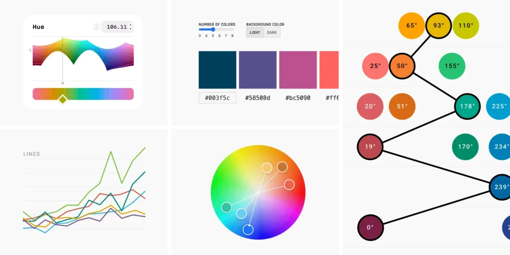 Hex-code color palette generator diagram for wardrobe planning