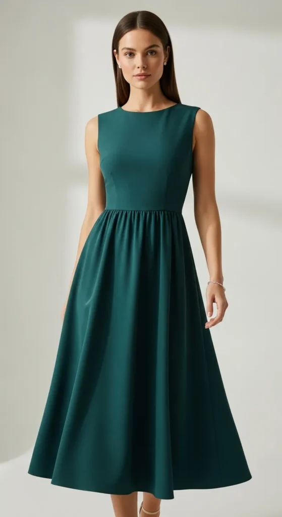 A-line-dress-tyling-that-flatters-a-pear-body-shape-silhouette