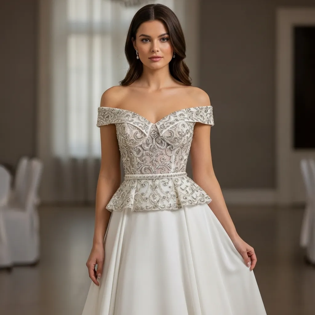 formal-and-wedding-outfits-for-pear-body-shape-featuring-a-structured-bodice-and-flowing-kirt