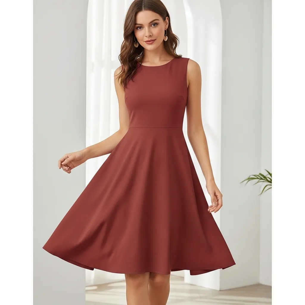 Best-dresses-for-pear-body-shape-showing-a-classic-A-line-silhouette