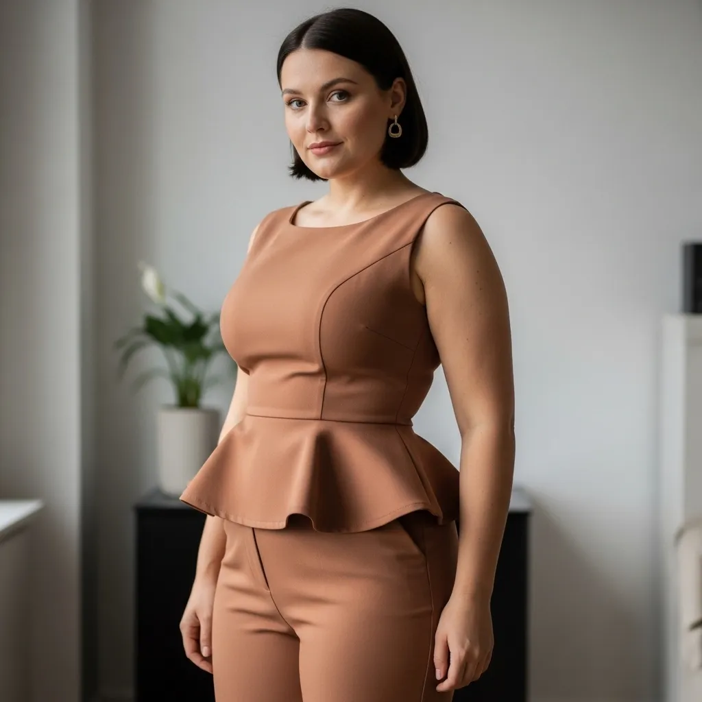 Best-tops-for-pear-body-shape-outfits-featuring-a-waist-defining-peplum-top