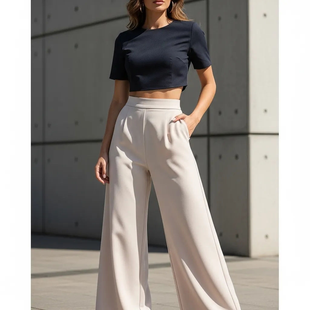 Best-tops-for-pear-body-shape-outfits-styled-with-a-croppe-top-and-high-rise-pants