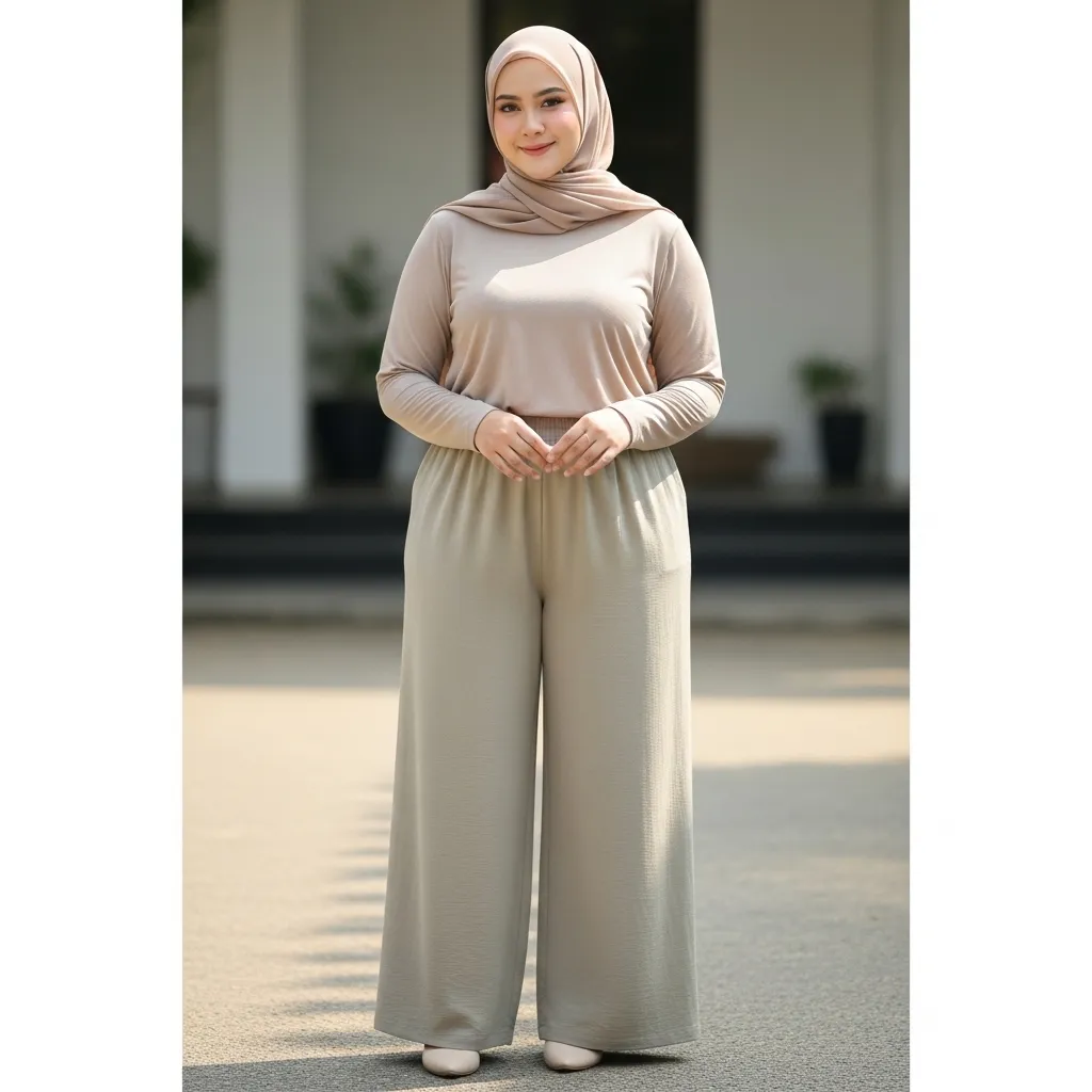 Hijab-outfit-ideas-for-pear-body-shape-using-wide-leg-pants-for-balance