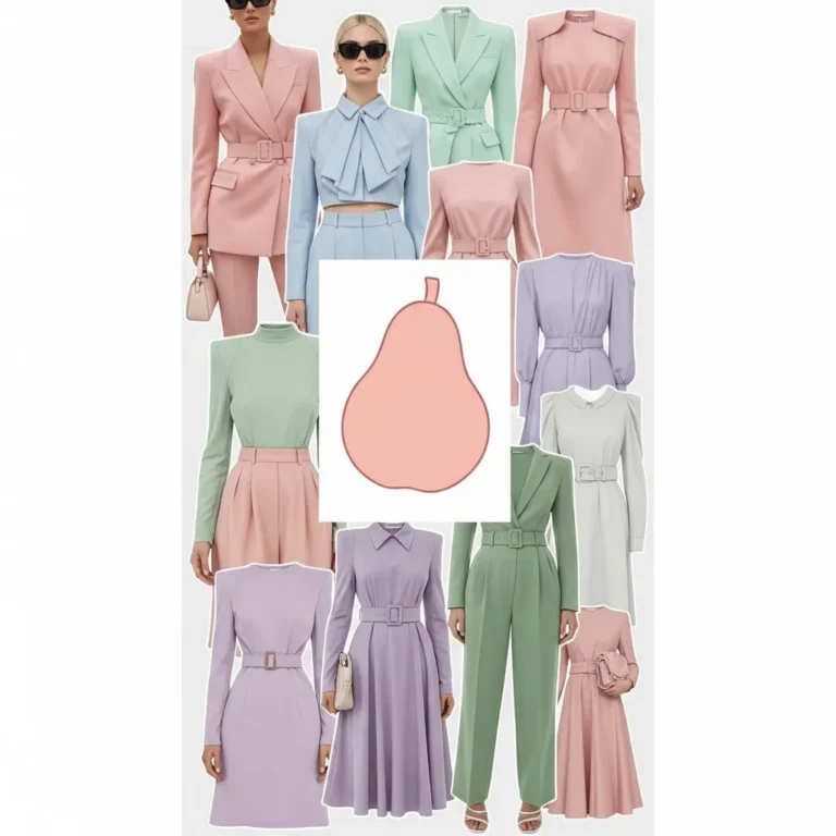 Pear-body-shape-aesthetic-inspiration-vision-board-with-balanced-silhouettes