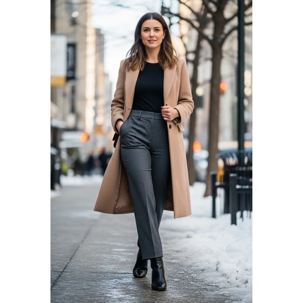 Pear-shape-body-outfit-winter-with-straight-leg-trousers-and-ankle-boots
