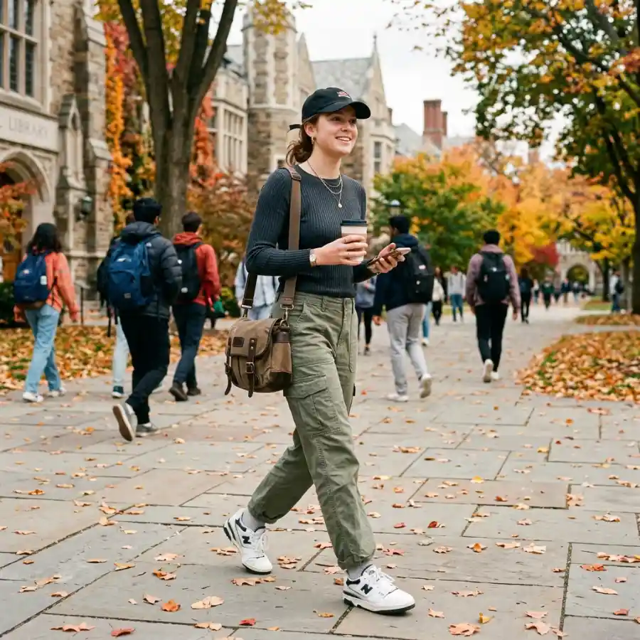 Cargo pants outfit for school fall style
