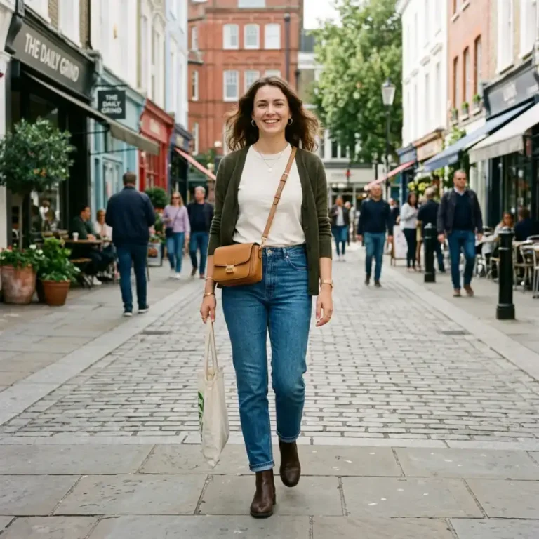 Casual outfit for women with jeans top and stylish shoes
