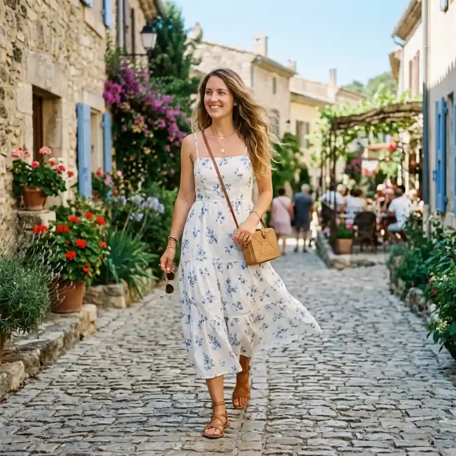 Flowy sundress outfit for casual summer style