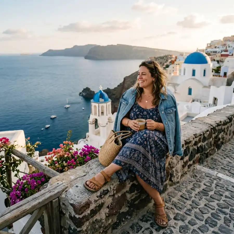 Comfortable plus size vacation outfit for relaxed travel days