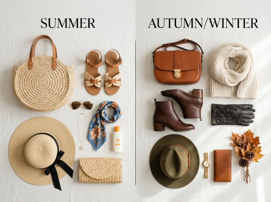 seasonal accessories summer and winter comparison