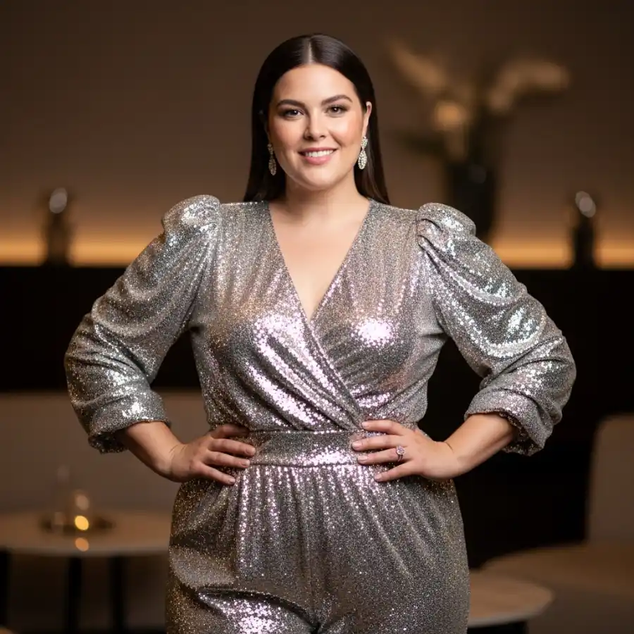 plus size sequin metallic outfit night out women