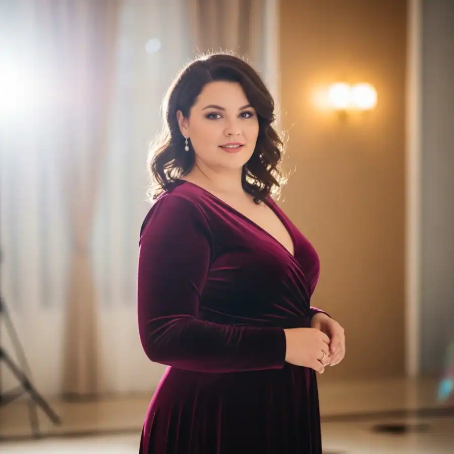 plus size velvet dress winter evening outfit women