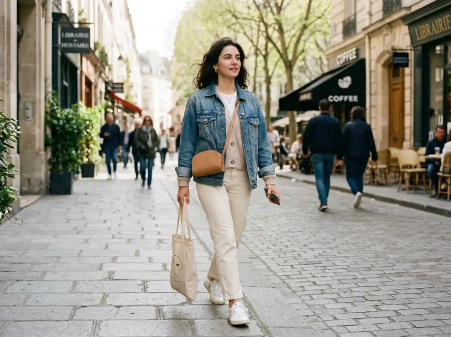 spring layered outfit with cardigan and denim jacket Seasonal Outfit Ideas